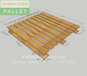 Pallet gỗ 1500x1200x160mm - Pallet Thanh Tuấn - Công Ty TM - SX Pallet Thanh Tuấn